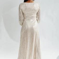 Piper & Scoot Dresses The Sheffield Sequin Maxi Dress In Silver