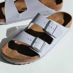 Birkenstock: Arizona Birko-Floor In Purple Fog (Narrow Fit) Shoes