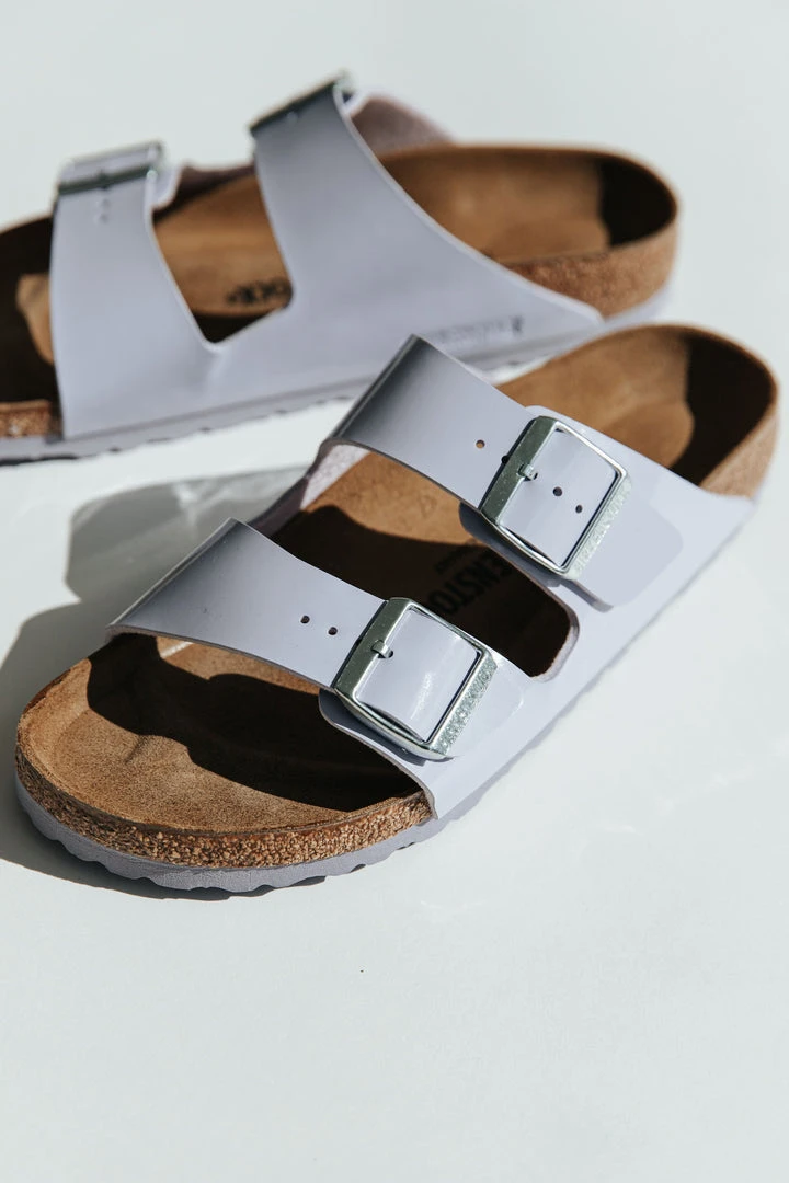 Birkenstock: Arizona Birko-Floor In Purple Fog (Narrow Fit) Shoes