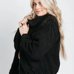 Piper & Scoot The Breckenridge Sherpa Jacket In Black