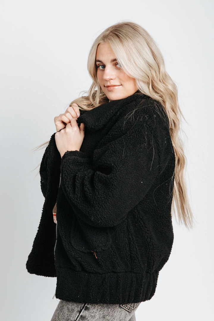 Piper & Scoot The Breckenridge Sherpa Jacket In Black