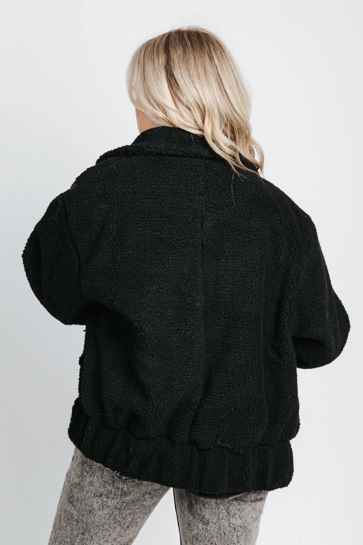 Piper & Scoot The Breckenridge Sherpa Jacket In Black
