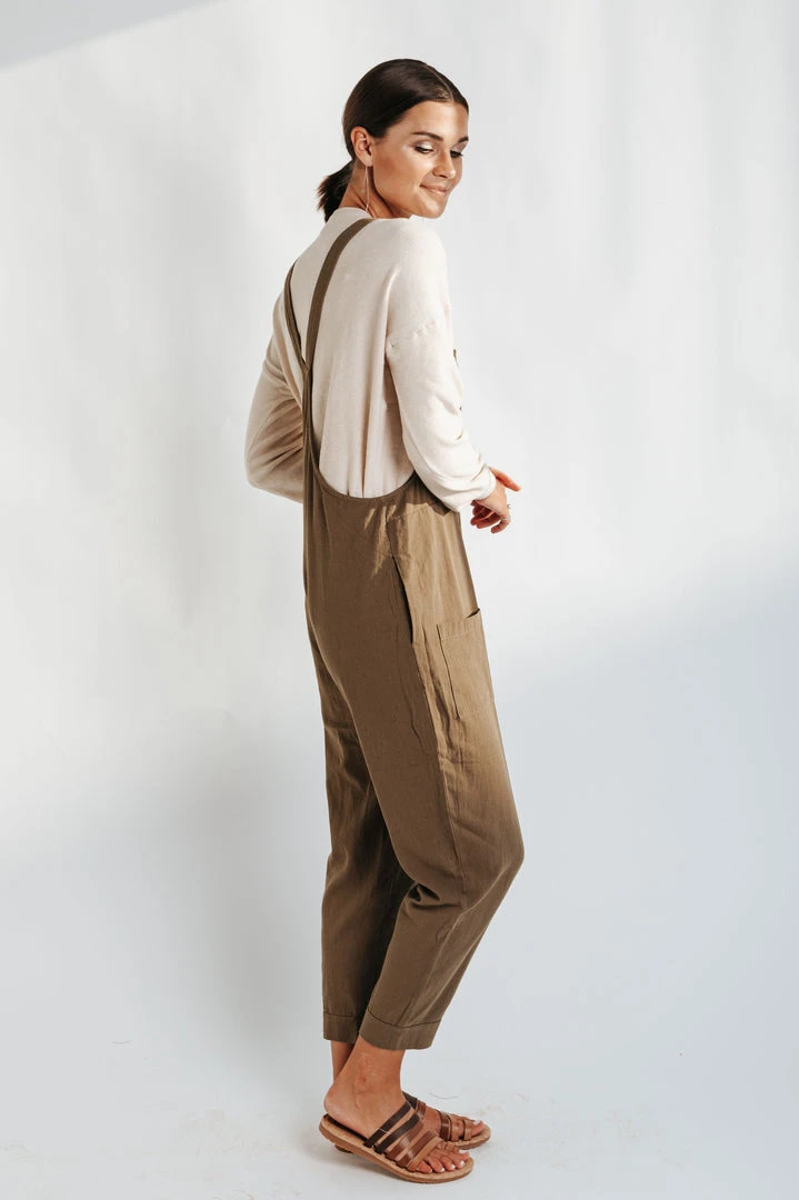 Piper & Scoot: The Truman Pocket Overalls In Olive