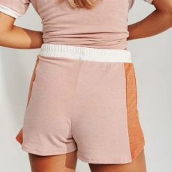 Piper & Scoot The Queens Color Block Shorts In Rose