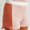 Piper & Scoot The Queens Color Block Shorts In Rose