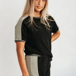 Piper & Scoot Bottoms + Jumpsuits The Queens Color Block Shorts In Black