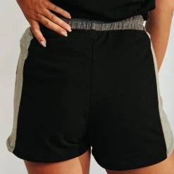 Piper & Scoot Bottoms + Jumpsuits The Queens Color Block Shorts In Black