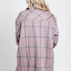 Piper & Scoot Tops The Stroma Plaid Jacket In Purple
