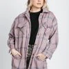 Piper & Scoot Tops The Stroma Plaid Jacket In Purple