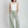 Piper & Scoot The Ronnie Textured Wide Leg Pant In Mint Bottoms + Jumpsuits
