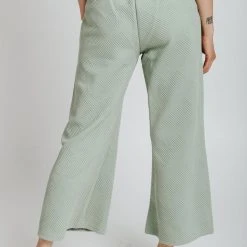Piper & Scoot The Ronnie Textured Wide Leg Pant In Mint Bottoms + Jumpsuits