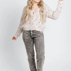 Piper & Scoot The Patricia Speckled Cardigan In Blush Tops