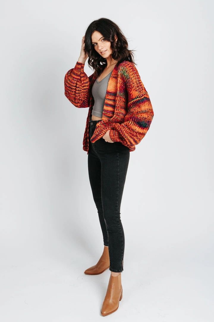 Piper & Scoot The Stokes Multi Cardigan W/ Tie In Red Tops