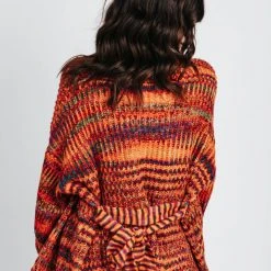 Piper & Scoot The Stokes Multi Cardigan W/ Tie In Red Tops