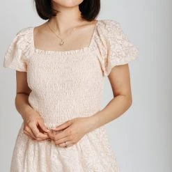 Piper & Scoot Dresses The Ginny Smocked Detail Dress In Blush
