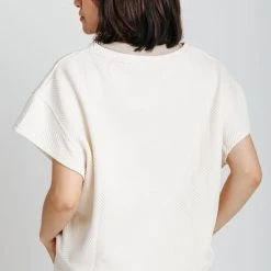 Piper & Scoot Tops The Lenny Textured Top In Cream