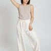 Piper & Scoot The Ronnie Textured Wide Leg Pant In Cream Bottoms + Jumpsuits