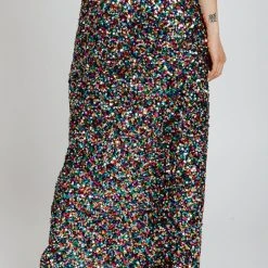 Piper & Scoot The Rhodes Sequin Maxi Skirt In Rainbow Multi Bottoms + Jumpsuits