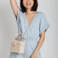 Piper & Scoot The Trenton Wrap Romper In Periwinkle