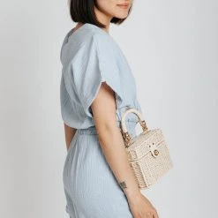 Piper & Scoot The Trenton Wrap Romper In Periwinkle