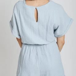 Piper & Scoot The Trenton Wrap Romper In Periwinkle