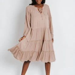 Dresses Piper & Scoot: The Christine Tiered Dress In Mauve