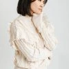 Piper & Scoot The Prescott Ruffle Detail Sweater In Cream Tops