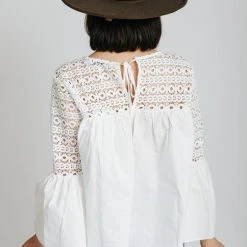 Piper & Scoot The Pixton Lace Detail Blouse In White