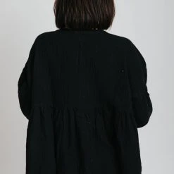 Piper & Scoot The Kenna Embroidered Blouse In Black