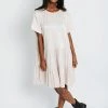 Piper & Scoot Dresses The Arabella Shimmer Tiered Dress In Cream