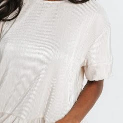 Piper & Scoot Dresses The Arabella Shimmer Tiered Dress In Cream