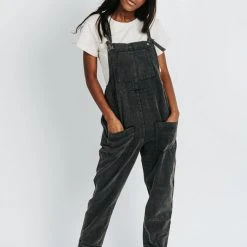 Bottoms + Jumpsuits Piper & Scoot: The Truman Pocket Overalls In Charcoal