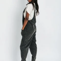 Bottoms + Jumpsuits Piper & Scoot: The Truman Pocket Overalls In Charcoal