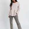Piper & Scoot Tops The Porter Textured Blouse In Blush