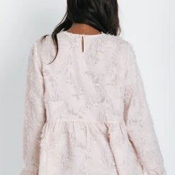 Piper & Scoot Tops The Porter Textured Blouse In Blush