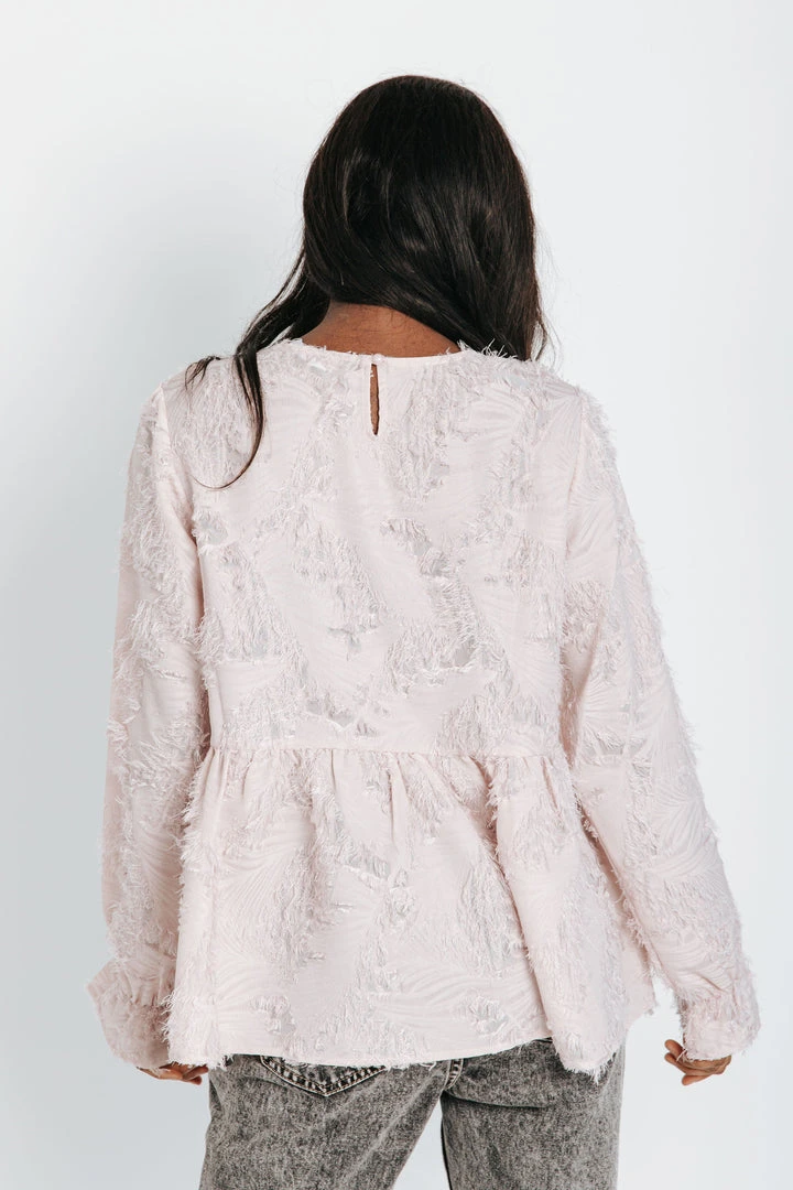 Piper & Scoot Tops The Porter Textured Blouse In Blush