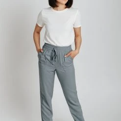 Piper & Scoot The Junie Drawstring Jogger In Denim Bottoms + Jumpsuits