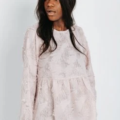 Piper & Scoot Tops The Porter Textured Blouse In Blush