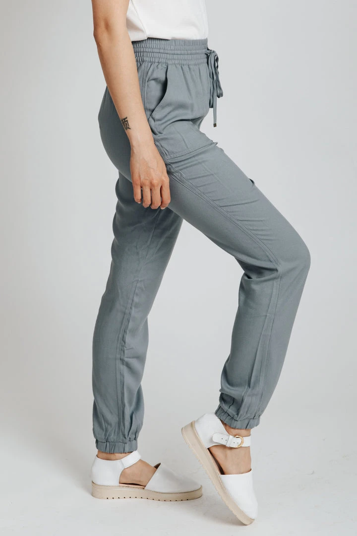 Piper & Scoot The Junie Drawstring Jogger In Denim Bottoms + Jumpsuits