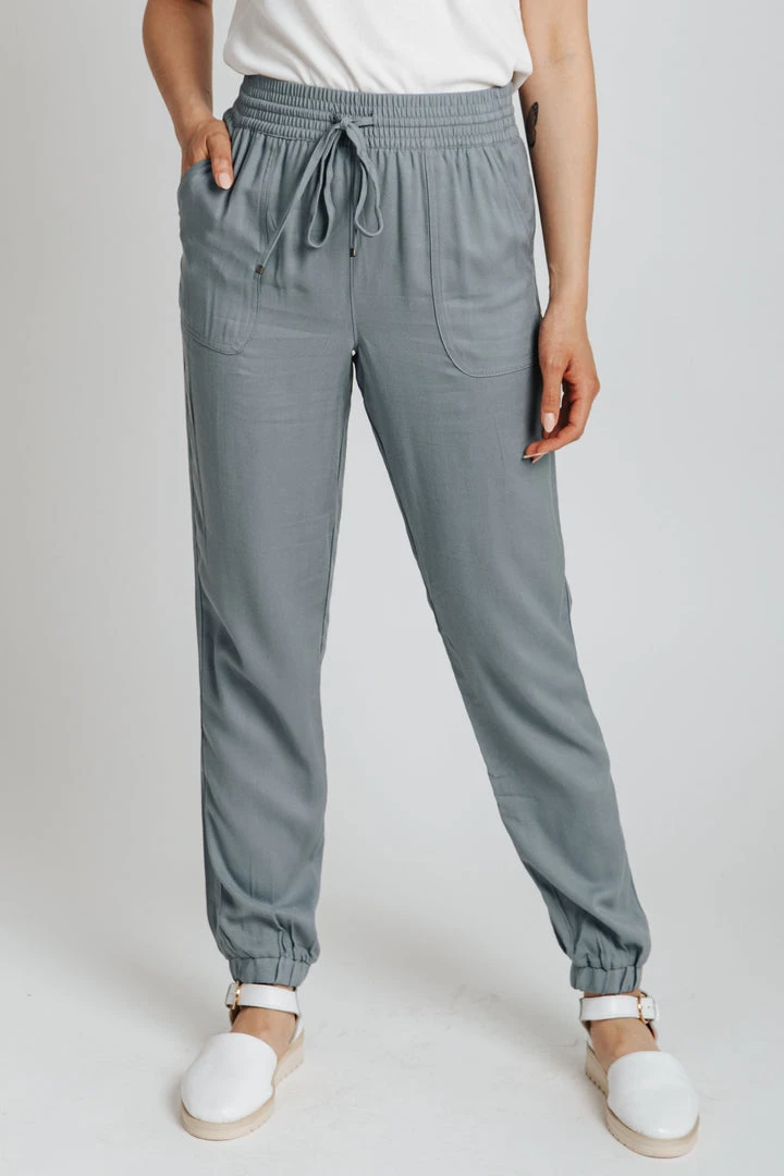 Piper & Scoot The Junie Drawstring Jogger In Denim Bottoms + Jumpsuits