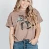 Piper & Scoot Tops The Great Lakes Graphic Tee In Mauve