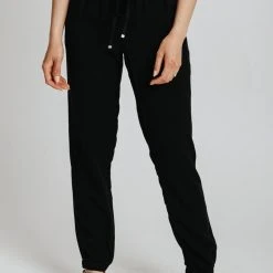 Piper & Scoot Bottoms + Jumpsuits The Junie Drawstring Jogger In Black