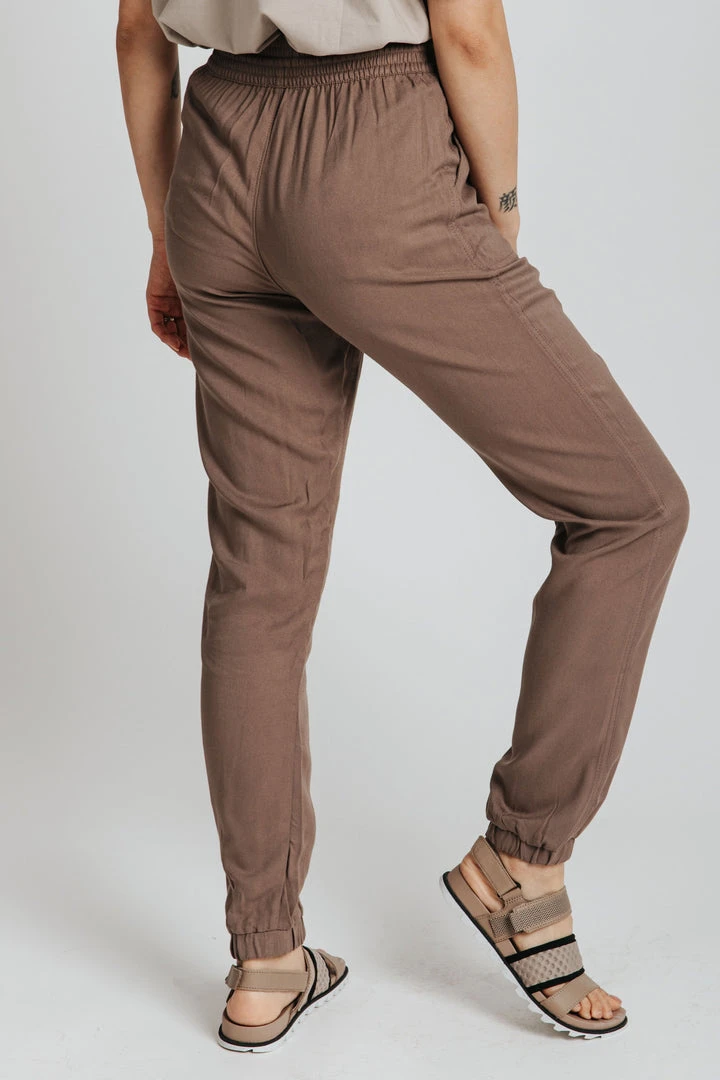 Piper & Scoot The Junie Drawstring Jogger In Cocoa Bottoms + Jumpsuits