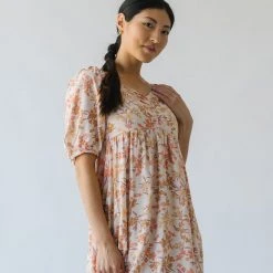 Piper & Scoot The Kepler Floral Midi Dress In Cream