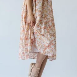Piper & Scoot The Kepler Floral Midi Dress In Cream