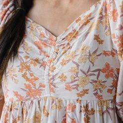 Piper & Scoot The Kepler Floral Midi Dress In Cream