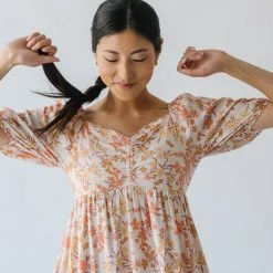 Piper & Scoot The Kepler Floral Midi Dress In Cream