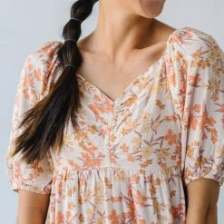 Piper & Scoot The Kepler Floral Midi Dress In Cream