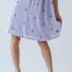 Piper & Scoot Dresses The Sigmond Daisy Embroidered Dress In Lavender