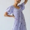 Piper & Scoot Dresses The Sigmond Daisy Embroidered Dress In Lavender